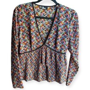 The Kooples Blazing Field Floral Print Tiered Top - NWOT